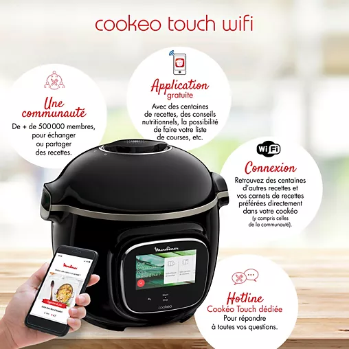 MOULINEX-Kestira | Multicuiseur Connecté – WiFi, Design Élégant Noir