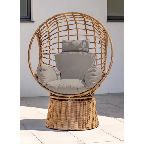 Véora™ | Gartenschaukel PARIS GARDEN Borabora aus geflochtenem Harz braun
