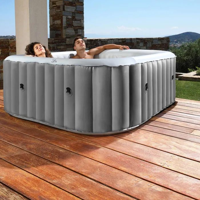 Tisona™ | Spa Gonflable Luxe 6 Personnes – Matériau PVC, Structure Solide, Pompe Intégrée & Chauffage Réglable
