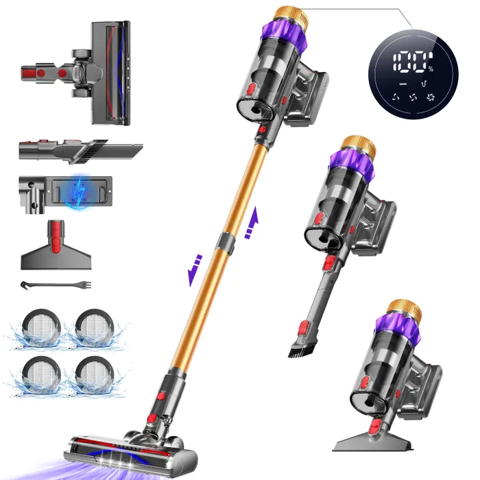 Orlien™ |Aspirateur balai sans fil ADORMII 65KPa/600W – Autonomie 70min, filtration à 7 niveaux, 3 modes réglables