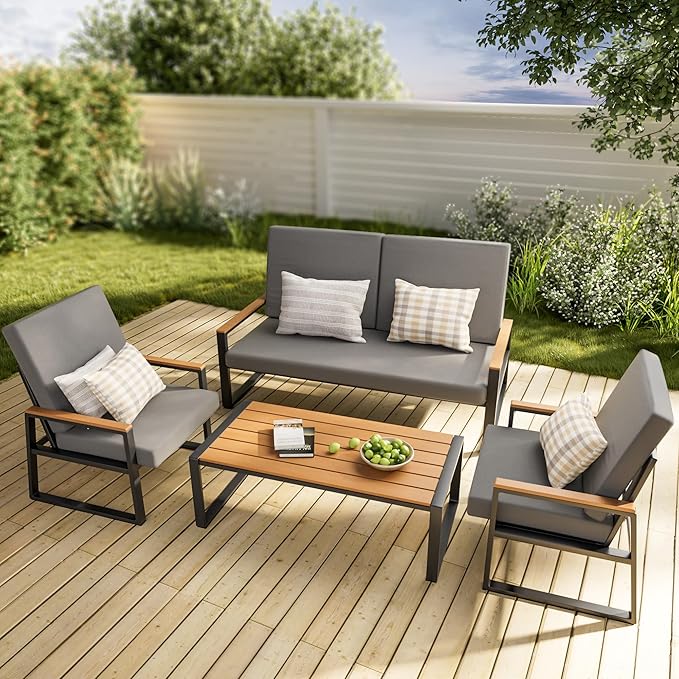 Zyrena™ | Moderne Gartenmöbel - 4-teilig, wetterfest, elegantes & komfortables Design
