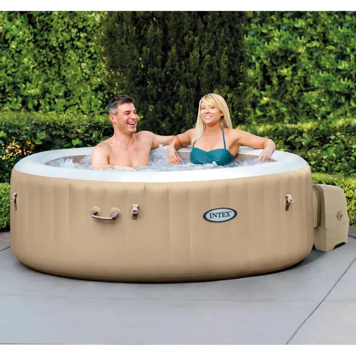 INTEX-Bravelle | Spa Gonflable 4 Places – Rond, Jets de Massage Apaisants