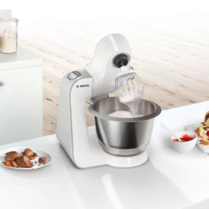 BOSCH- Cybrix | Robot Pâtissier Series 4 – Puissance 1000W, Finition Blanche, Plastique Durable & Acier Inoxydable, Accessoires Multi-Fonctions