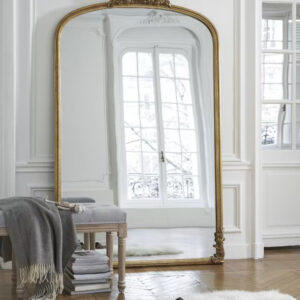 Lumevo™ | Miroir Rectangulaire Luxe – 119x194 cm, Finition Dorée Antique, Design Intemporel